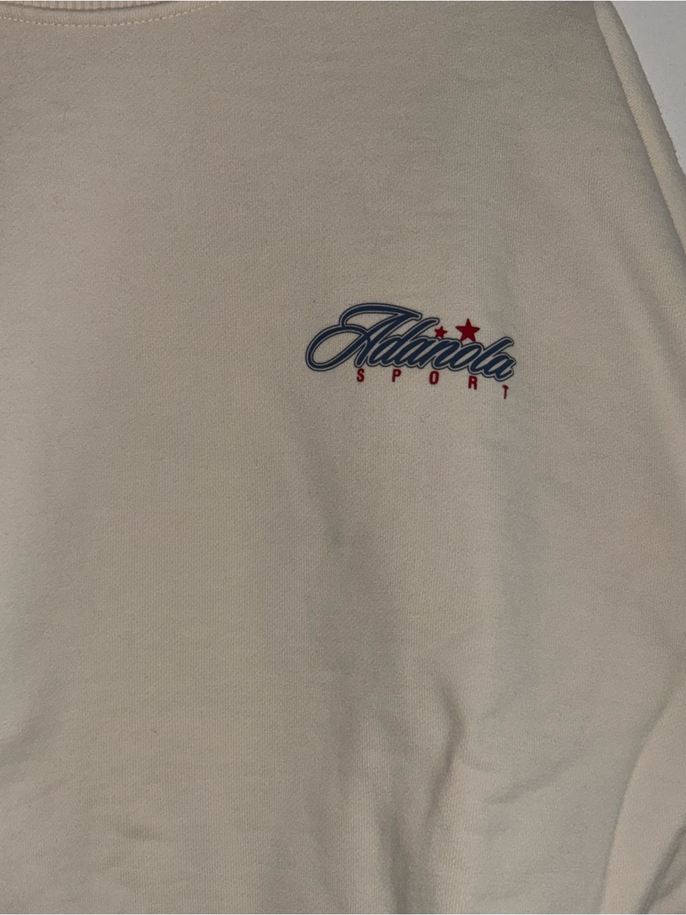 Adanola Varsity Collegiate Oversized Sweatshirt - Marshmallow White - Picture 3 of 5